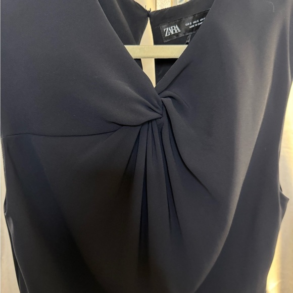 Zara NWT Black Sleeveless Twist From MiDI Dress Size S - Picture 6 of 9